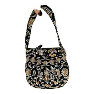 Vera Bradley Small Purse Bag Black Brown Hannah Style Cafe Latte Style Paisley